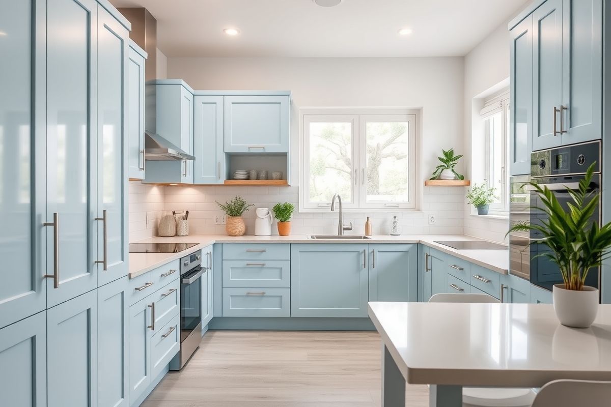 Countertop Companions: Pairing Light Blue Cabinets with the Perfect Surface