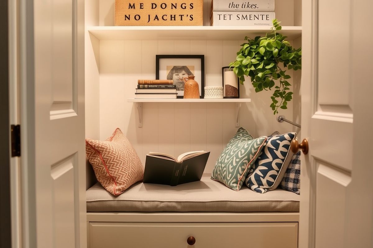 Reading Nook in a Closet: Repurposing Unused Space