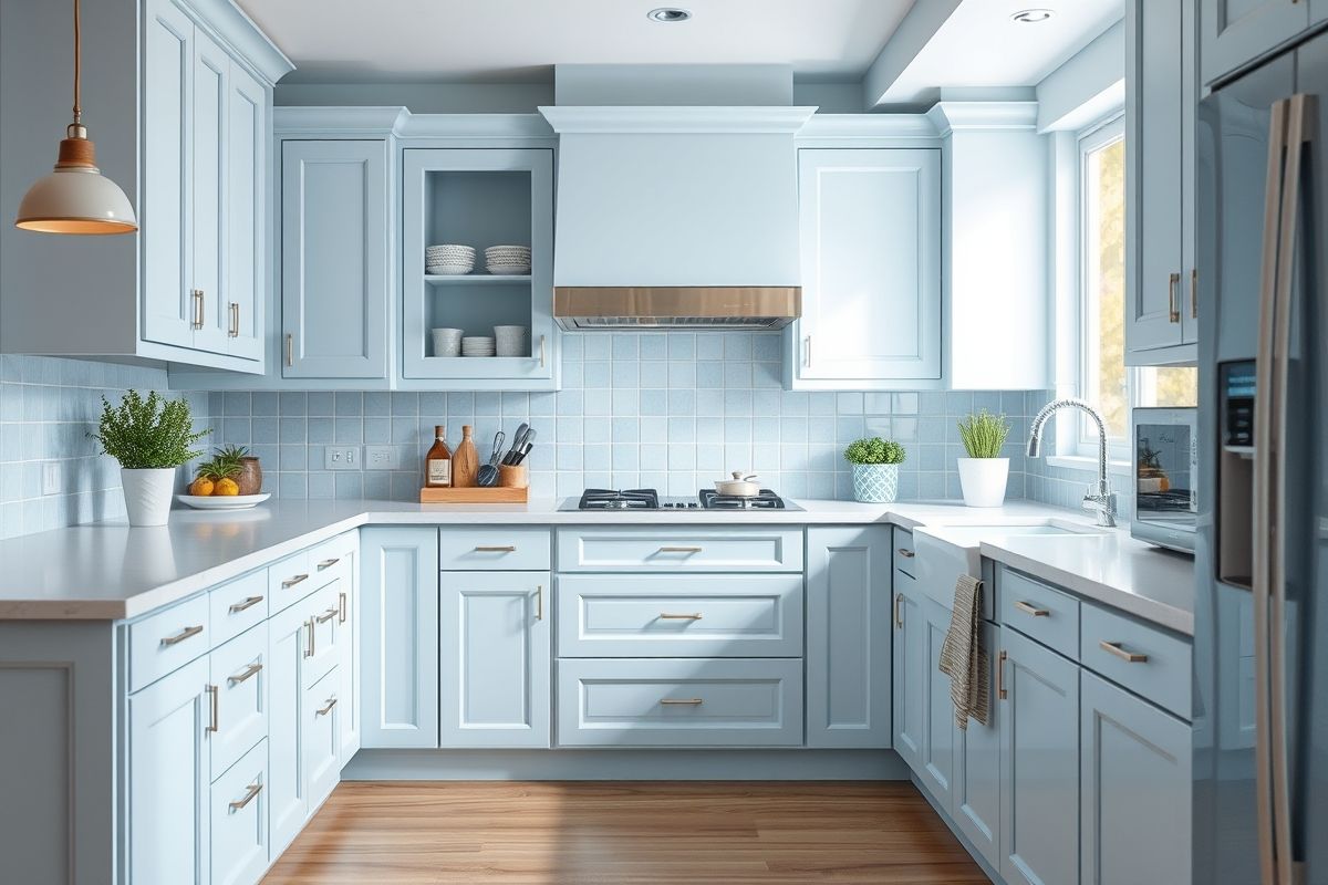 Flooring Finishes: Grounding Your Light Blue Kitchen