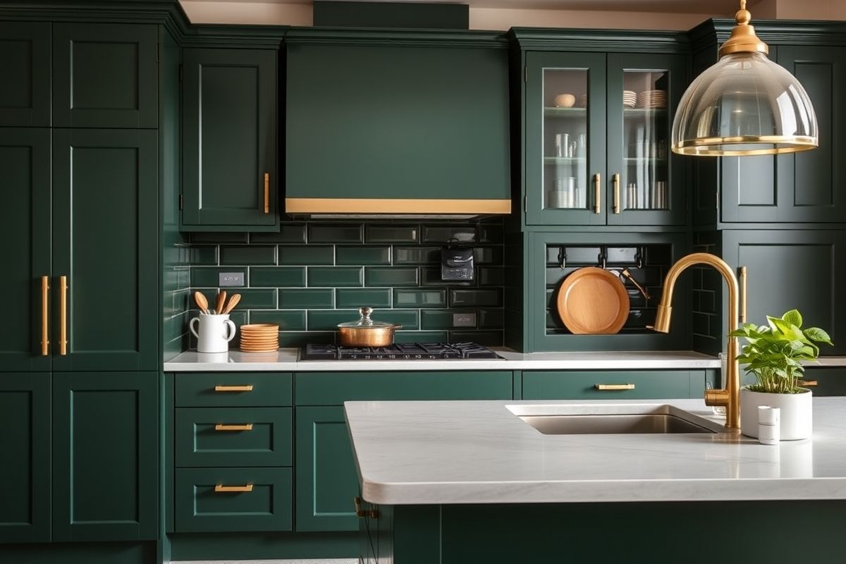 Lighting is Key: Illuminating Your Dark Green Kitchen