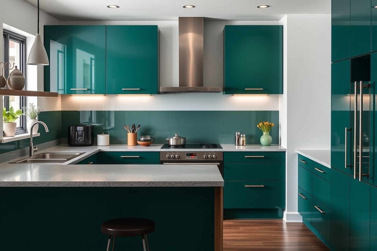 Green Cabinets with Gold Hardware: A Touch of Glamour