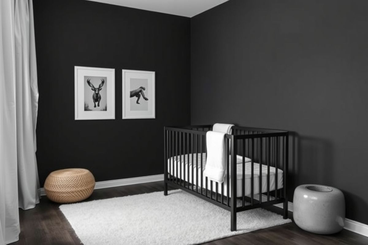 Bold and Dramatic: Black Walls and a Black Crib