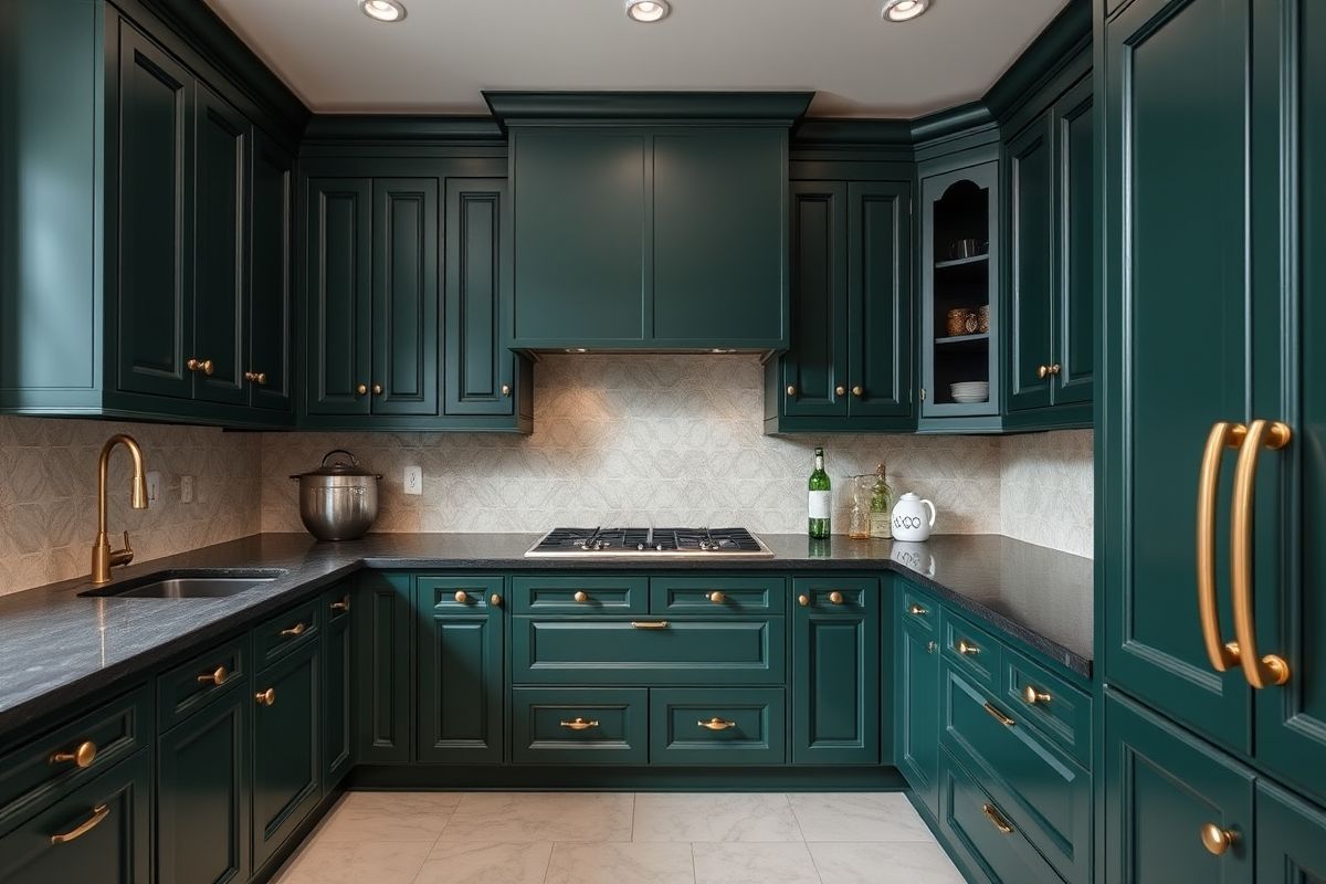Hardware Harmony: Knobs and Pulls That Complement Dark Green