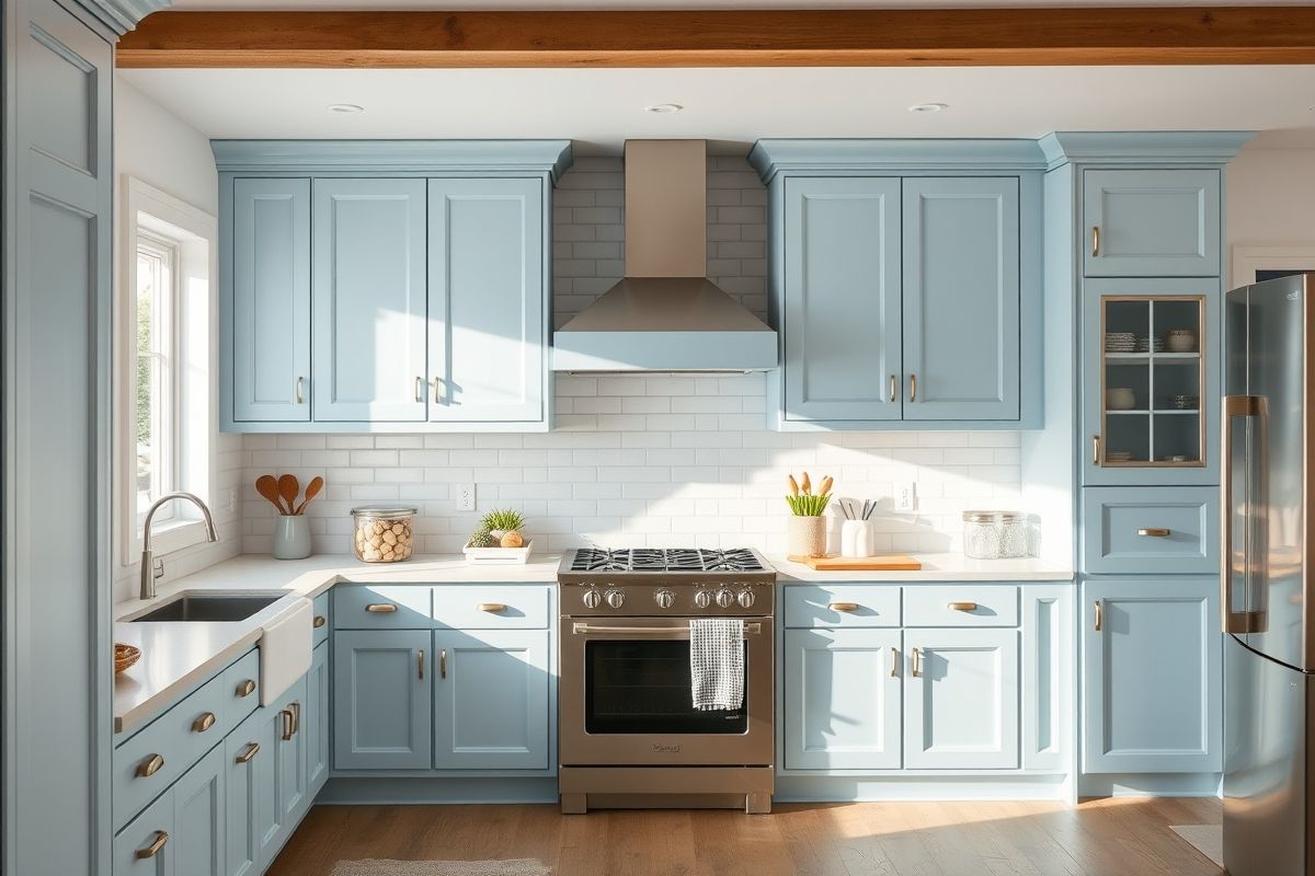 Light Blue in Farmhouse Kitchens: A Touch of Rustic Charm
