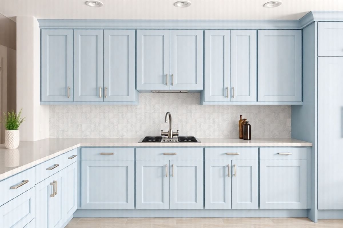 Accenting with Metals: Choosing the Right Hardware for Light Blue Cabinets