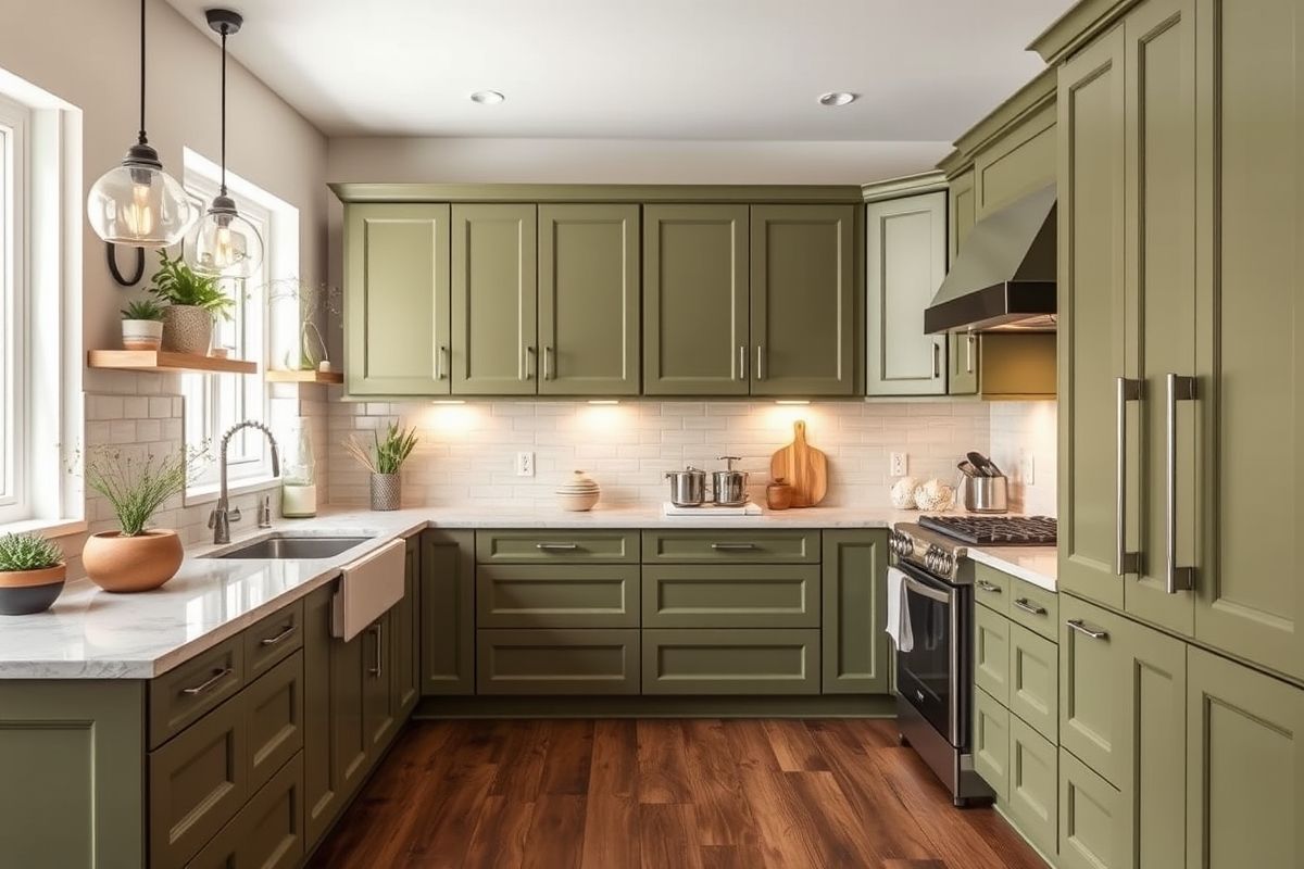 Lighting the Way: Illuminating Your Olive Green Kitchen